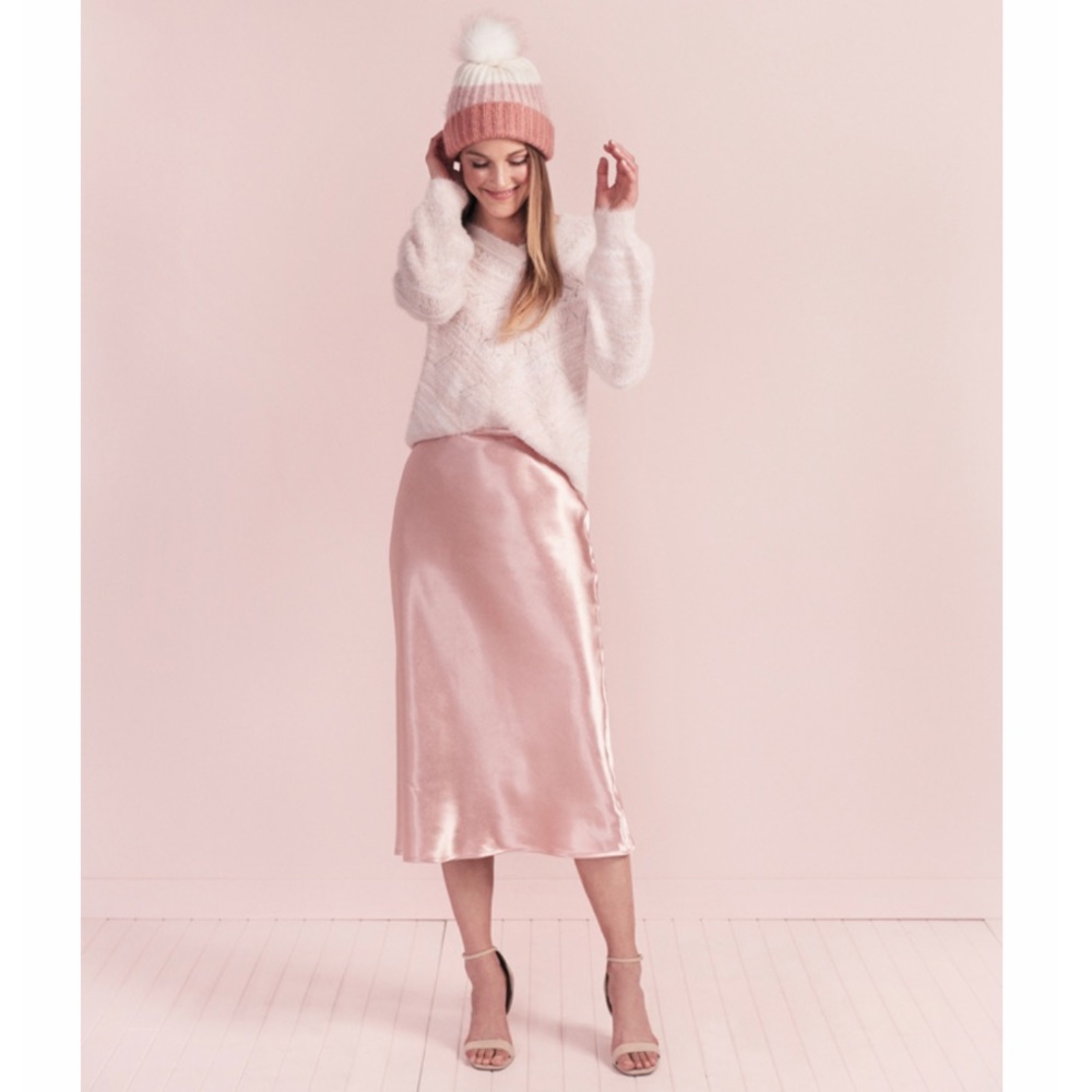 ✨ LC Lauren Conrad Satin Slip Midi Skirt ✨